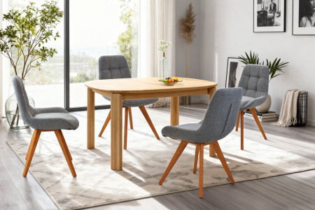 Kényelmes étkezőszék, kékes szürke  - 10