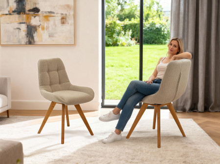 Kényelmes étkezőszék, matt szürke  - 6