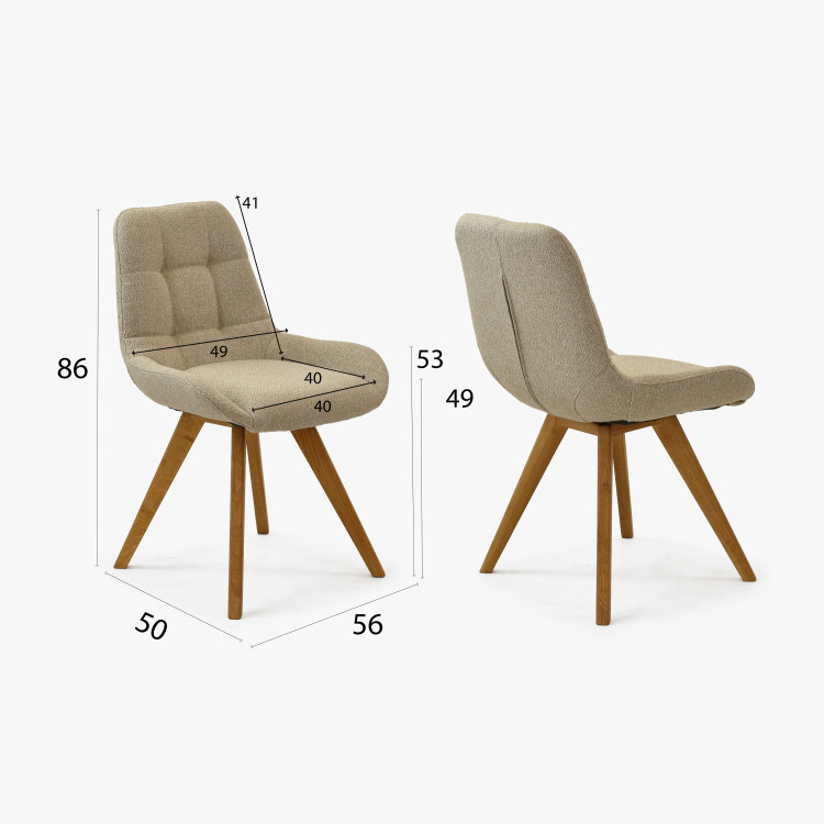 Kényelmes étkezőszék, matt szürke  - 8