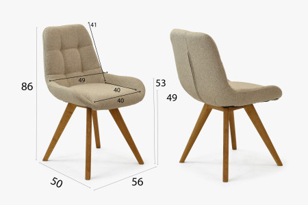 Kényelmes étkezőszék, matt szürke  - 8