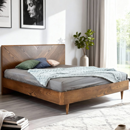 Ágy retro dizájnban 160 x 200, Bordó  - 0