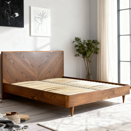 Ágy retro dizájnban 160 x 200, Bordó  - 10