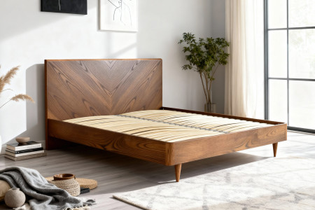 Ágy retro dizájnban 160 x 200, Bordó  - 11