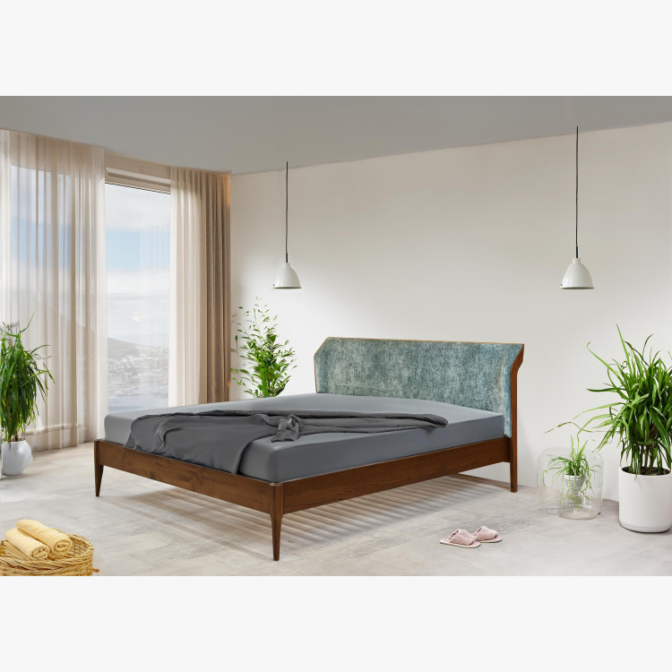 Retro ágy támlával - zöld, 180 x 200 cm  - 1