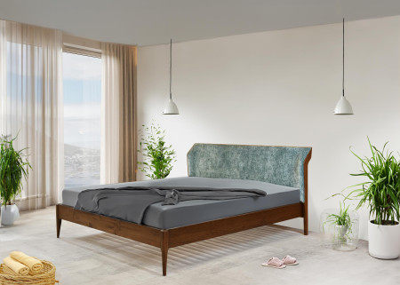 Retro ágy támlával - zöld, 180 x 200 cm  - 1