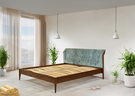 Retro ágy támlával - zöld, 180 x 200 cm  - 2