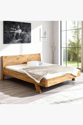 Tömör tölgyfa franciaágy 160x200 cm, természetes olajozott felület