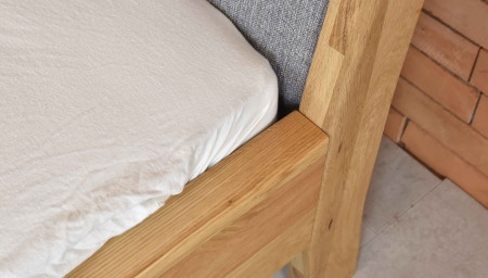 Postel z tömör fából - szürke szövet fejvég Marina 160 x 200 cm  - 6