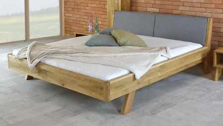 Postel z tömör fából - szürke szövet fejvég Marina 160 x 200 cm  - 8