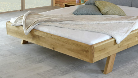 Postel z tömör fából - szürke szövet fejvég Marina 160 x 200 cm  - 11