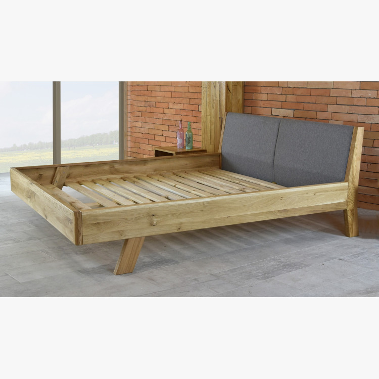 Postel z tömör fából - szürke szövet fejvég Marina 160 x 200 cm  - 15