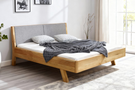 Postel z tömör fából - szürke szövet fejvég Marina 160 x 200 cm  - 16