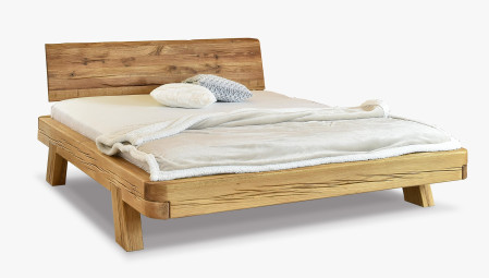 Tömör tölgyfa luxus ágy gerendákból, Mia franciaágy 180 x 200 cm  - 1