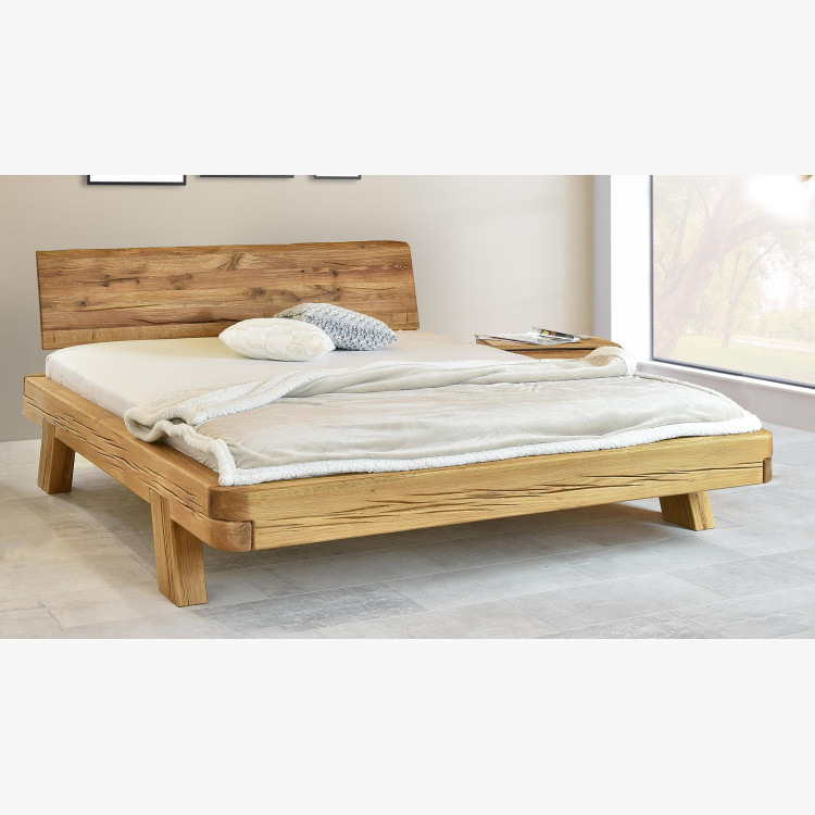 Tömör tölgyfa luxus ágy gerendákból, Mia franciaágy 180 x 200 cm  - 2