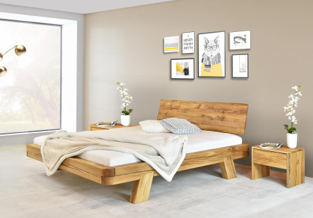 Tömör tölgyfa luxus ágy gerendákból, Mia franciaágy 180 x 200 cm  - 6