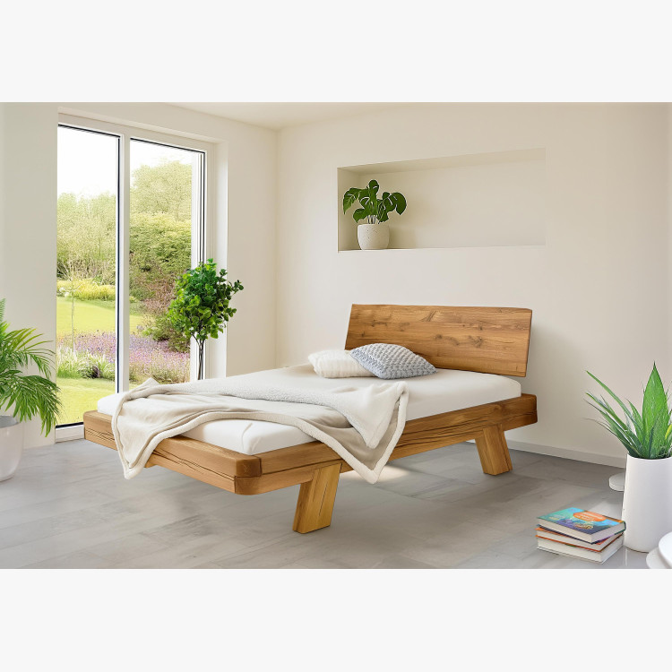 Tömör tölgyfa luxus ágy gerendákból, Mia franciaágy 180 x 200 cm  - 18