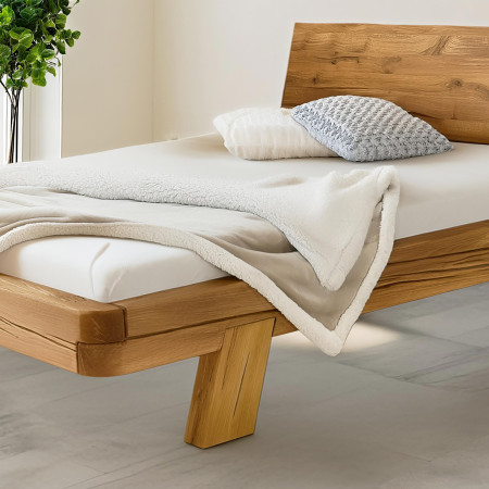 Tömör tölgyfa luxus ágy gerendákból, Mia franciaágy 180 x 200 cm  - 19