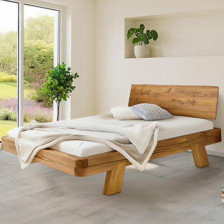 Tömör tölgyfa luxus ágy gerendákból, Mia franciaágy 180 x 200 cm  - 21