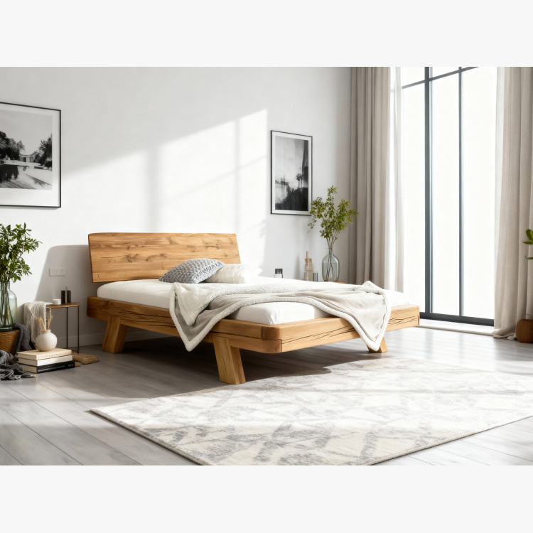 Tömör tölgyfa luxus ágy gerendákból, Mia franciaágy 180 x 200 cm  - 26