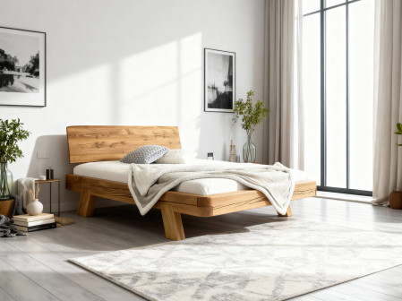 Tömör tölgyfa luxus ágy gerendákból, Mia franciaágy 180 x 200 cm  - 26