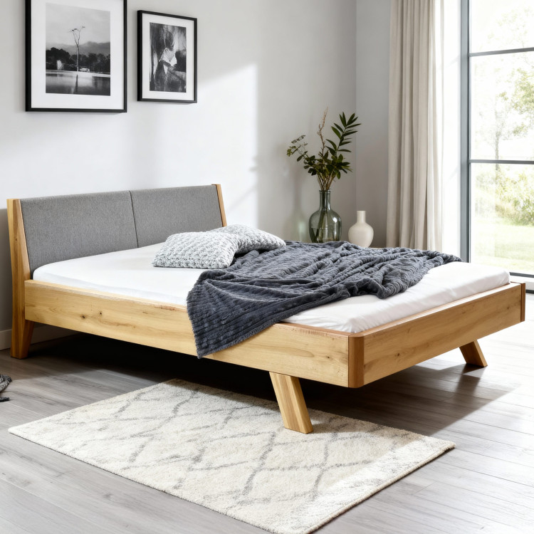 Masszív ágy - szürke szövet fejvég Marina 180 x 200 cm  - 21