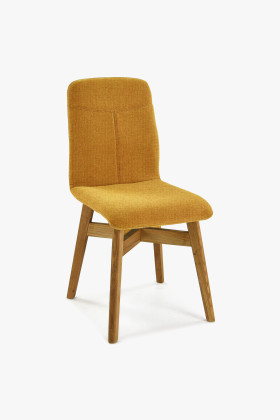 York jídelní židle žluté čalouněné sedadlo dubové nohy