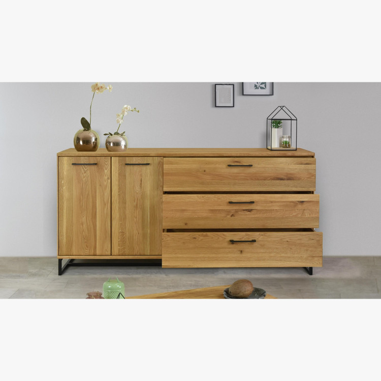 Nagy komód a hálószobába - Loft stílusú tömörfa, Lagos 49  - 5