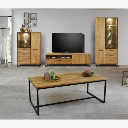 Magas vitrin fekete fém lábakkal, Lagos 10  - 8