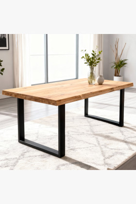 Tölgyfa étkezőasztal természetes fa színű 180x90 cm masszív kivitel