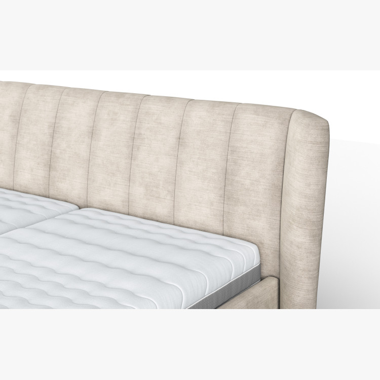 Modern kárpitozott ágy tárolóhellyel homokszínű, 180 × 200 cm  - 3