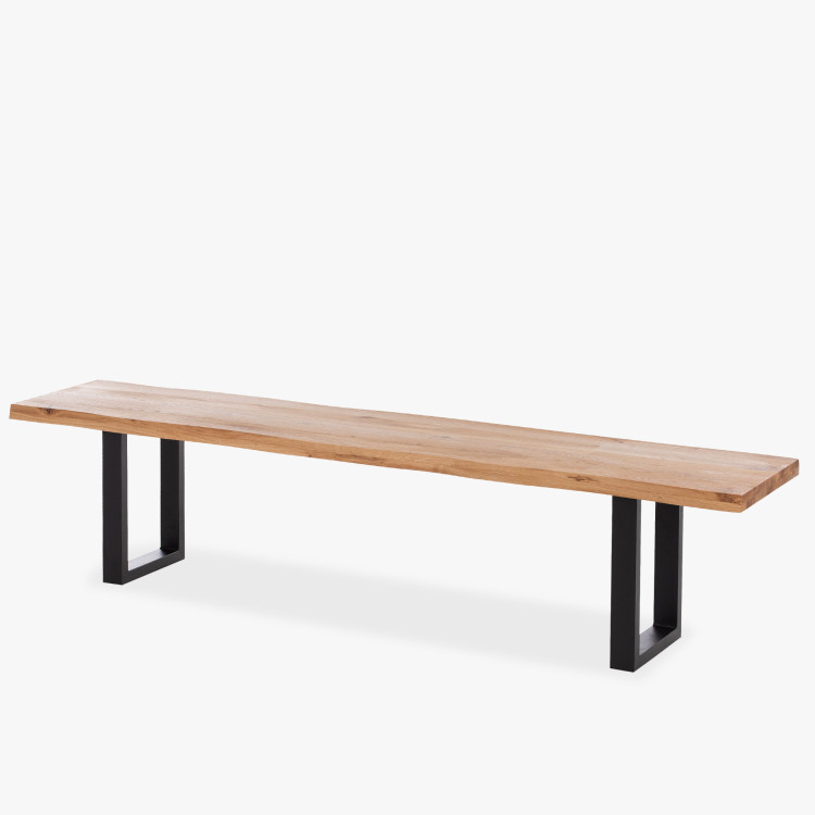 Tömör tölgyfa pad, háttámla nélkül, 160 cm  - 9