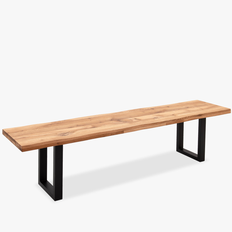 Tömör tölgyfa pad, háttámla nélkül, 200 cm  - 2