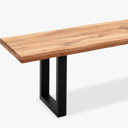 Tömör tölgyfa pad, háttámla nélkül, 200 cm  - 4