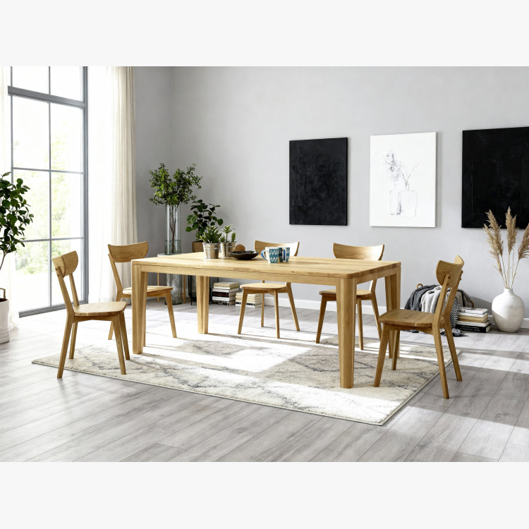 Étkezőasztal TÖLGY olaj masszív, YORK modell 140 x 80 cm  - 16