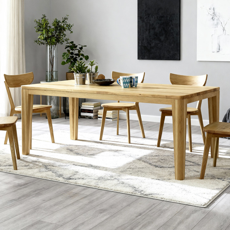 Étkezőasztal, YORK modell, 160 x 90 cm, tömör tölgy, olajozott  - 3