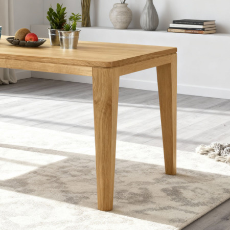 Étkezőasztal, YORK modell, 160 x 90 cm, tömör tölgy, olajozott  - 4