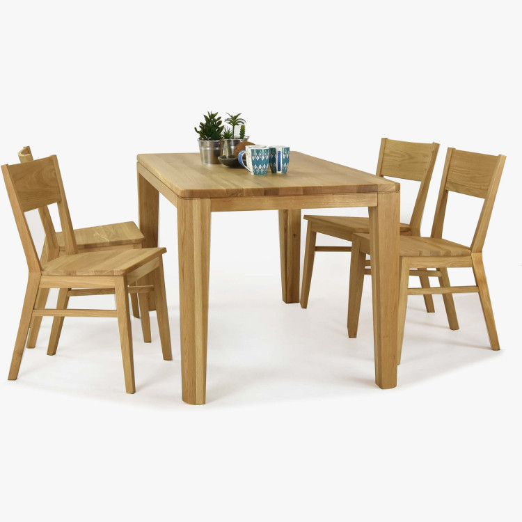 Étkezőasztal, YORK modell, 160 x 90 cm, tömör tölgy, olajozott  - 6