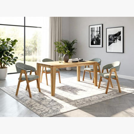 Étkezőasztal, YORK modell, 160 x 90 cm, tömör tölgy, olajozott  - 12