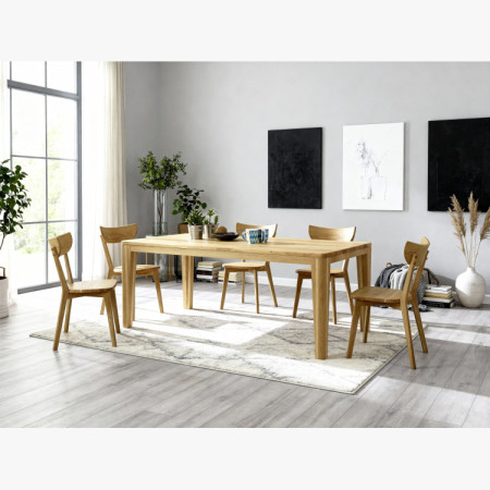 Étkezőasztal, YORK modell, 160 x 90 cm, tömör tölgy, olajozott  - 16