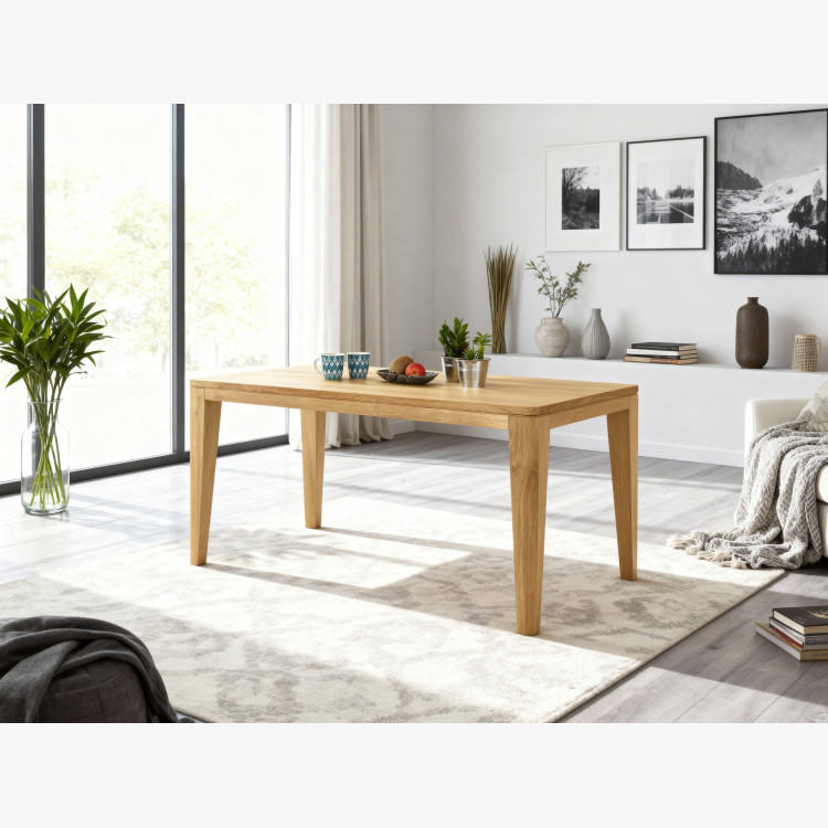 Étkezőasztal, YORK modell, 160 x 90 cm, tömör tölgy, olajozott  - 18