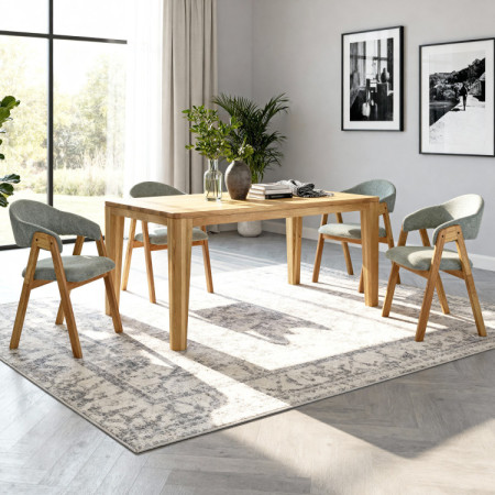 Étkezőasztal, YORK modell, 160 x 90 cm, tömör tölgy, olajozott  - 20