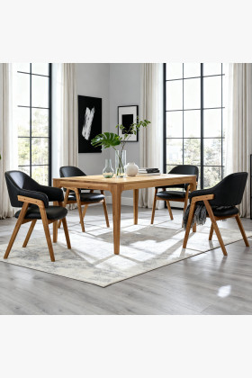 Bővíthető tömörfa asztal - tölgyfa, 180 cm hosszú  - 1 2