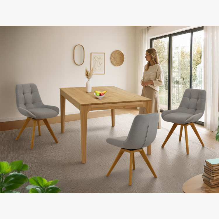 Bővíthető tömörfa asztal - tölgyfa, 180 cm hosszú  - 27