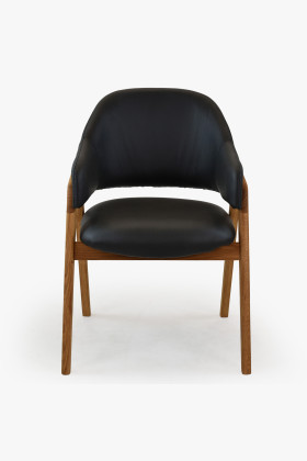 Tölgyfa karfás szék, fekete  - 1 2