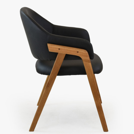 Tölgyfa karfás szék, fekete  - 3