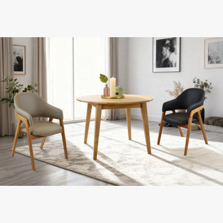 Tölgyfa karfás szék, fekete  - 10