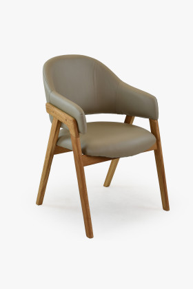 Tölgyfa karfás szék, szürkésbarna  - 1