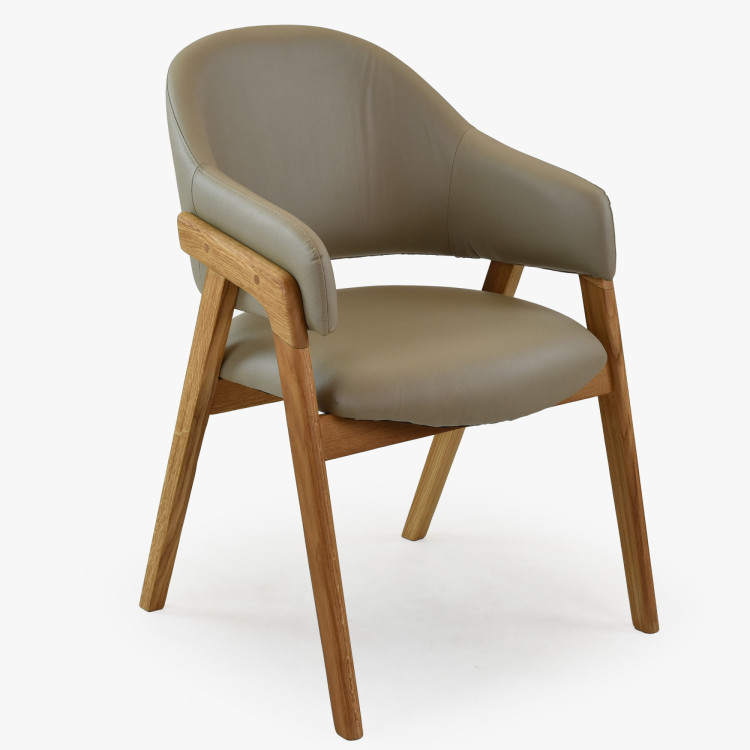 Tölgyfa karfás szék, szürkésbarna  - 1