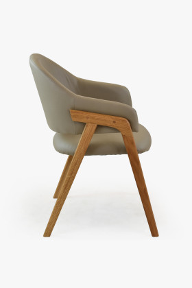 Tölgyfa karfás szék, szürkésbarna  - 1 2