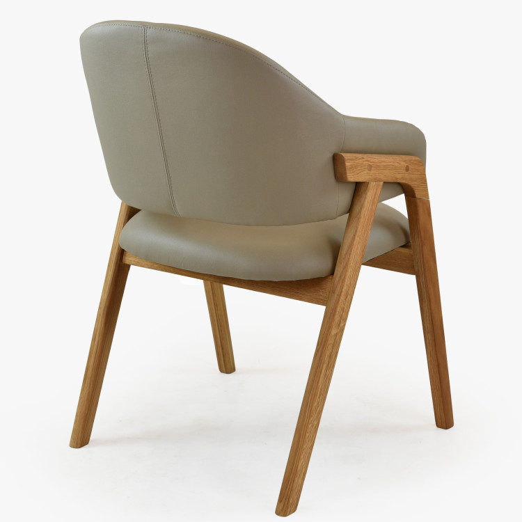 Tölgyfa karfás szék, szürkésbarna  - 3